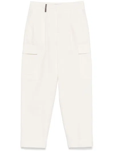 Peserico Cotton Cargo Trousers In Black