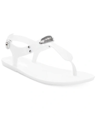 Michael Kors Michael  Plate Jelly Sandals In Optic White