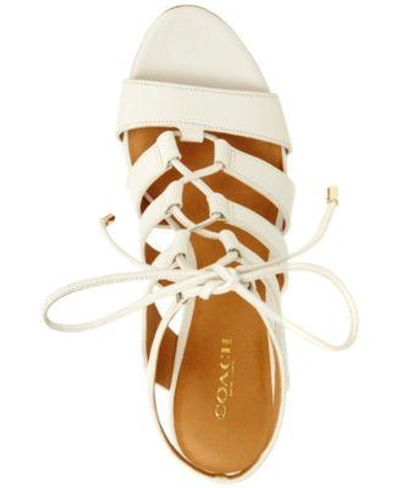 Shop Coach Larissa Lace-up City Sandals In Chalk