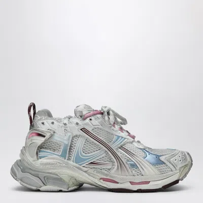 Balenciaga Sneaker Runner White Blue Pink Brown In White