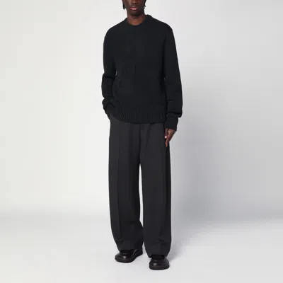 Shop Burberry Dark Gray Cashmere Sweater In Grey