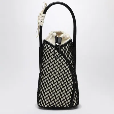 Maison Margiela Fortune Vertical Mesh Bucket Bag In Black