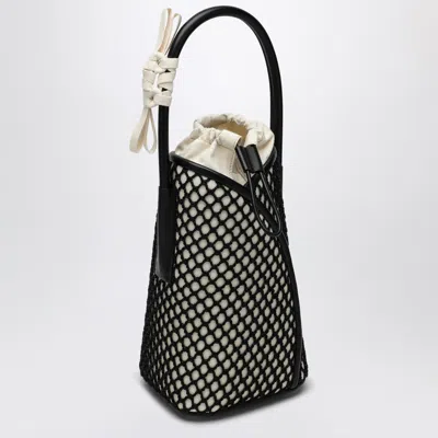 Maison Margiela Fortune Vertical Mesh Bucket Bag In Black