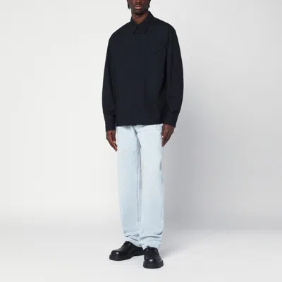 Bottega Veneta Thin Wool Shirt In Blue
