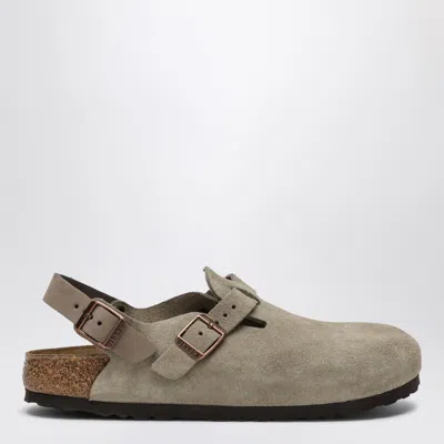 Birkenstock Taupe Suede Tokyo Slipper In Beige