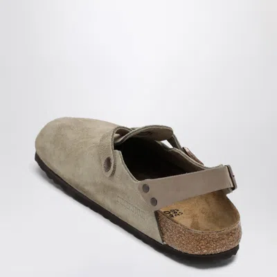 Birkenstock Taupe Suede Tokyo Slipper In Beige