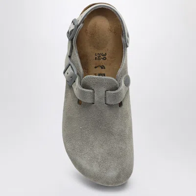 Birkenstock Stone Grey Suede Tokyo Slipper In Grey