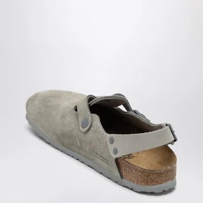 Birkenstock Stone Grey Suede Tokyo Slipper In Grey