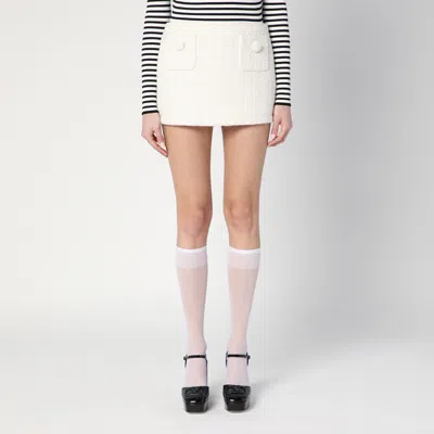 Marc Jacobs Ivory Textured Tweed Mini Skirt Women In Grey
