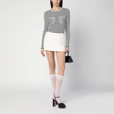 Marc Jacobs Ivory Textured Tweed Mini Skirt Women In Grey