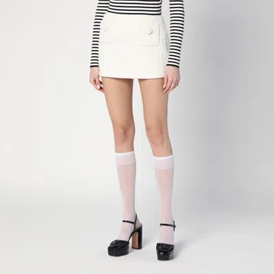 Marc Jacobs Ivory Textured Tweed Mini Skirt Women In Grey