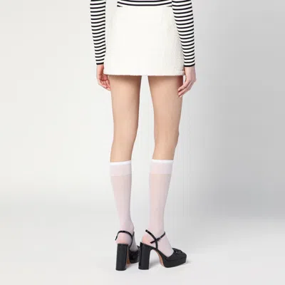 Marc Jacobs Ivory Textured Tweed Mini Skirt Women In Grey