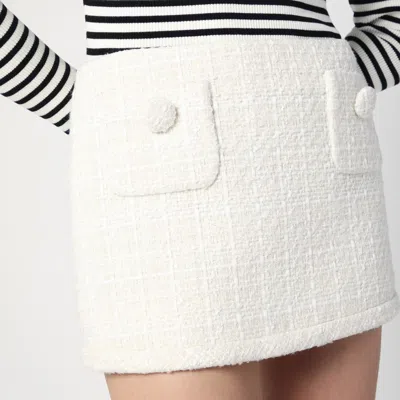Marc Jacobs Ivory Textured Tweed Mini Skirt Women In Grey