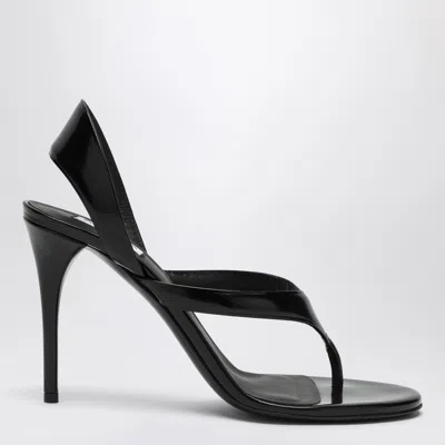 Alaïa Leather Thong Slingback Sandals In Black