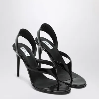 Alaïa Leather Thong Slingback Sandals In Black