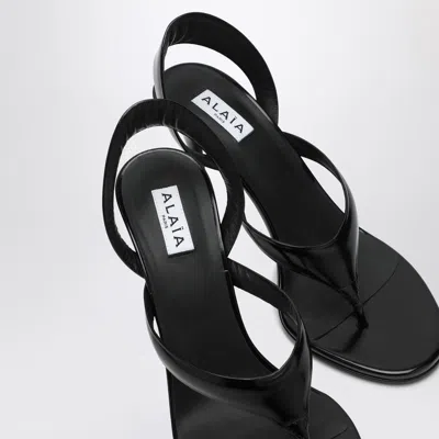 Alaïa Leather Thong Slingback Sandals In Black