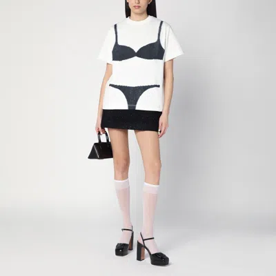 Marc Jacobs Trompe L'oeil Lingerie Print T-shirt In White