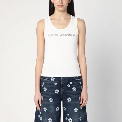 Marc Jacobs White Tank Top With Embroidered Logo In White