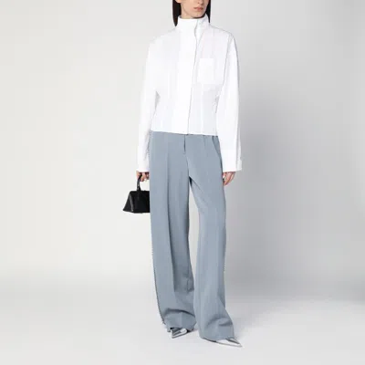 Stella Mccartney Wide-leg Light Grey Falabella Pants With Chain In Grey