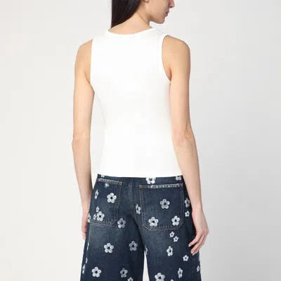 Marc Jacobs White Tank Top With Embroidered Logo In White