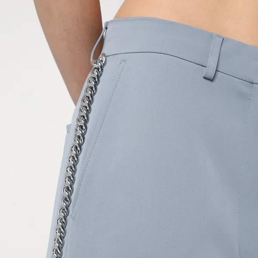 ボトムスその他 Stella McCartney Wide-leg light grey Falabella pants with ch Women's Trousers & Shorts | Cropped & Tailored | Stella