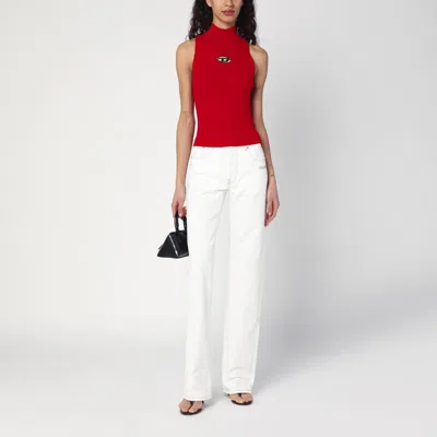 Diesel Red Top Cropped In Red