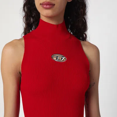 Diesel Red Top Cropped In Red