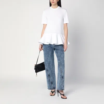 Alaïa Twisted Stonewashed Denim Jeans In Blue