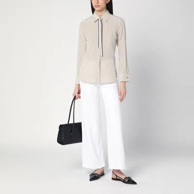 Max Mara Beige Silk Shirt With Tie Women In Beige