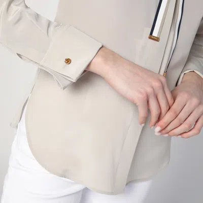 Max Mara Beige Silk Shirt With Tie Women In Beige