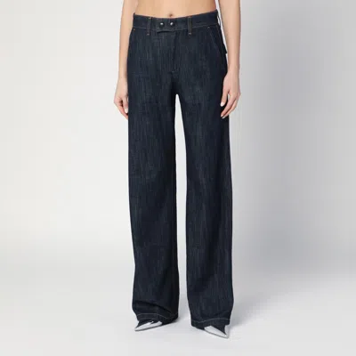 Department Five Department 5 Straight Leg Mouning Dark Blue Jeans In Blue