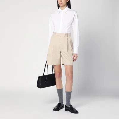 Thom Browne Khaki High-waisted Bermuda Shorts In Green