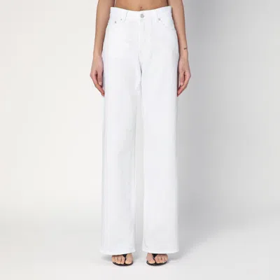 Haikure Korea High Waist Straight Leg Jeans In White