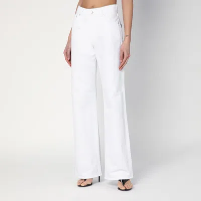 Haikure Korea High Waist Straight Leg Jeans In White