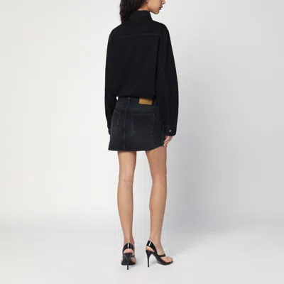 Haikure Washed Black Tamu Mini Dress In Denim In Black