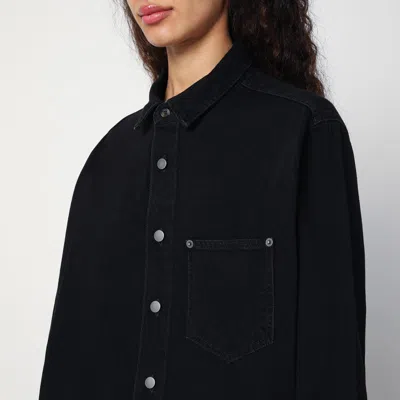 Haikure Washed Black Tamu Mini Dress In Denim In Black