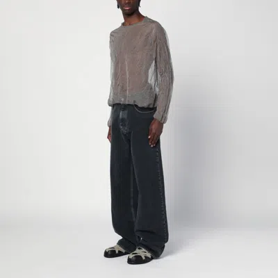 Our Legacy Semi-transparent Grey Sweater In Silk Blend In Grey