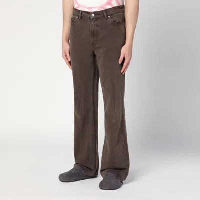 Our Legacy Brown Faded Jeans In Denim In Grey