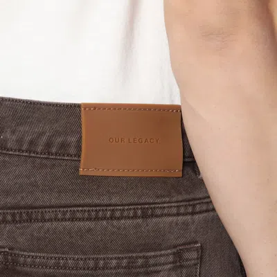 Our Legacy Brown Faded Jeans In Denim In Grey