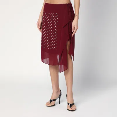 Dries Van Noten Women Midi Pareo Skirt In Red
