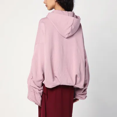 Dries Van Noten Oversized Draped Hooded Sweatshirt In Pink