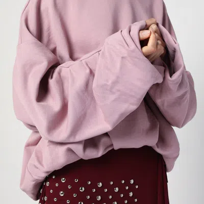 Dries Van Noten Oversized Draped Hooded Sweatshirt In Pink