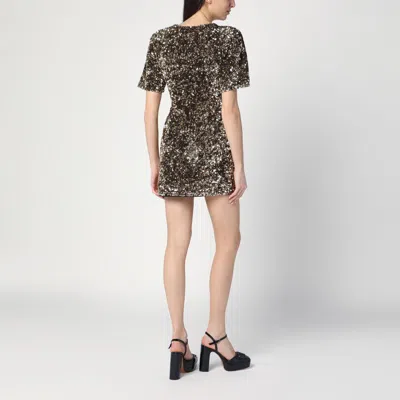 Marc Jacobs Gold Mini Dress With Sequins Women In Silver