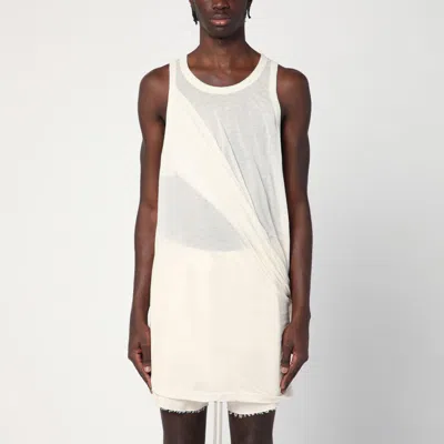 Rick Owens Ivory Tank Top With Draping In White
