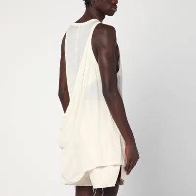 Rick Owens Ivory Tank Top With Draping In White