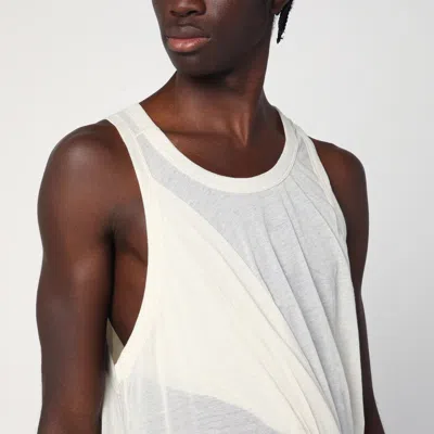Rick Owens Ivory Tank Top With Draping In White