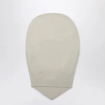 Rick Owens Distressed Wool Balaclava In White