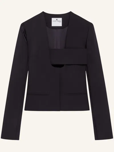 Courrèges Infinity Polywool Jacket In ブラック