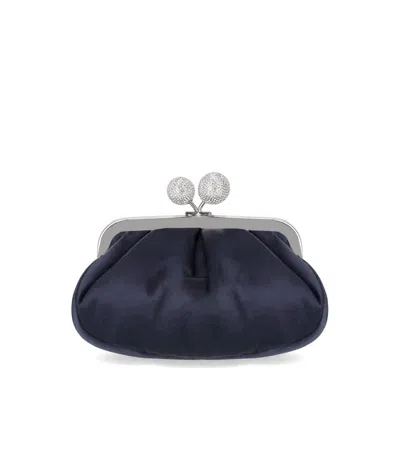 Weekend Max Mara Pasticcino Emmy Small Navy Blue Clutch Bag In Blue