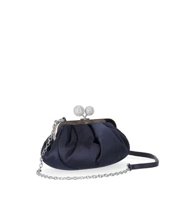 Weekend Max Mara Pasticcino Emmy Small Navy Blue Clutch Bag In Blue